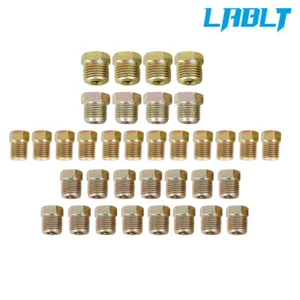 LABLT 3/16&1/4 Tube Brake Line Tubing Fitting Nuts Kit 35Pcs For Inverted Flares - Picture 1 of 12