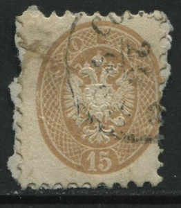 Austria Lombardy Venetia1864 15 soldi yellow brown used   - Picture 1 of 1