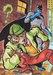 Tarjeta de boceto original Batman y detective chimpancé 1/1 ACEO Fan Art - Imagen 1 de 3