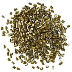 Bugle Beads for Jewelry Craft Embroidery DIY Making Purpose (Golden 100 Gram) - Picture 1 of 2