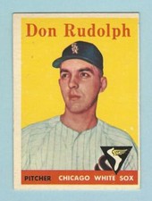 1958 Topps Baseball Don Rudolf Card # 347 VG No Creases Chicago White Sox