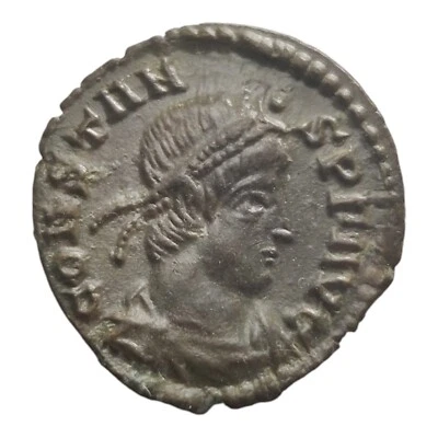 Imperio Romano Constante AD 347-348 AE4 Nummis VICTORIAE DD AVGG Q N Trier Como Nuevo 5N Foto 1 de 2