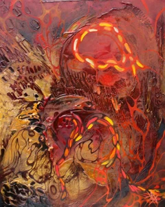 BOZENA OSSOWSKI Abstrakte Malerei Kunst ÖL Acryl Moderne Strukturgemälde UNIKAT - Picture 1 of 10