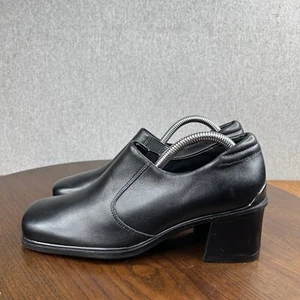 Ecco Botines Zapatos Para Mujer 5 Cuero Negro Cómodo Tacón Bloque Botines Zapatos - Imagen 1 de 18