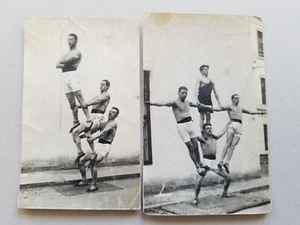 Two Antique Photographs of Real Acrobats. Unique and impressive! - Picture 1 of 3