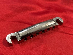 1982 Gibson SONEX Guitar Tailpiece Chrome Stop Bar Vintage Part - Picture 1 of 9