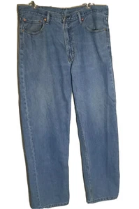 Levi's 550 Men's Blue Plain Straight Jeans Stretch Pants Size 36 X 30 Med Wash - Picture 1 of 9