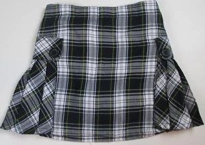 LANDS END Pantaloncino bianco a quadri divisa scuola pieghe laterali bambina 6 *NUOVO* - Foto 1 di 1
