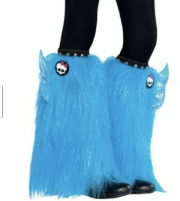 Niñas Azul Aqua Monster High Peludo Yeti Brillante Calentadores de Piernas Disfraz de Halloween Foto 1 de 4