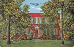 Postal KY: Old Kentucky Home, Bardstown, Kentucky, lino vintage - Imagen 1 de 2