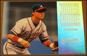 1996 Fleer Rookie Sensations Chipper Jones Insert Card #10 Atlanta Braves RC NM - Picture 1 of 3