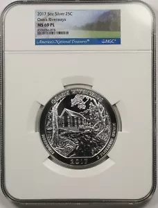 2017 5 oz Silver Ozark Riverways 25C NGC MS 69 PL America The Beautiful ATB - Picture 1 of 4