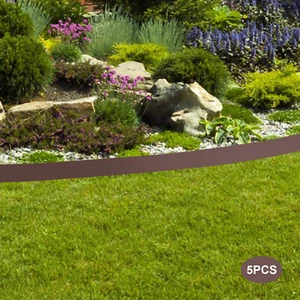 Barriera da giardino in metallo 4"x39" 5x bordo paesaggio acciaio bordo prato pieghevole metallo - Foto 1 di 12