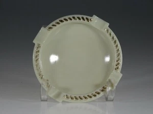 Cool Mid-Century Modern Custard Glass Ashtray with Gold Trims c.1950 - Picture 1 of 3