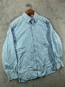 Tommy Hilfiger Hombres Camisas Grandes Azul Abotonado Manga Larga Vintage Escudo de León - Imagen 1 de 9