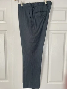 Neu Spier & Mackay grau & hellblau Nadelstreifen Wolle Anzughose für Herren Gr. 35 - Bild 1 von 3