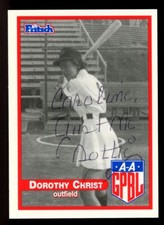 Dorothy Chris Christ #356 signed autograph 2000 Fritsch AAGPBL Baseball Card