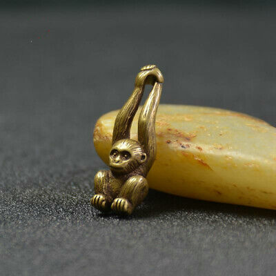 Chinese Antique Bronze Small Handle Lucky Gibbon Monkey Pendant • 2.57$