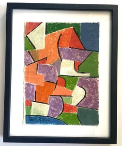 Klee Paul Abstract Original Painting Art Canvas Signed Earth Green Red B24 - Picture 1 of 12
