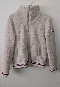 Tommy Hilfiger Jacke Damen Small Sherpa Beige Bomber Teddy Taschen - Bild 1 von 11