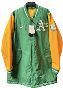 (Men’s XL) Nike Oakland Athletics A's Performance Dugout Jacket Green / Yellow - Picture 1 of 8