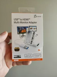 USB to HDMI Multi-Monitor Adapter- J5 Create HD 1080p, New -Open Box - Picture 1 of 3