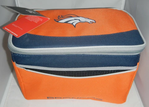 NWT Denver Broncos NFL Football Logo Blizzard 12 Pack Can Soft Side Cooler Cover