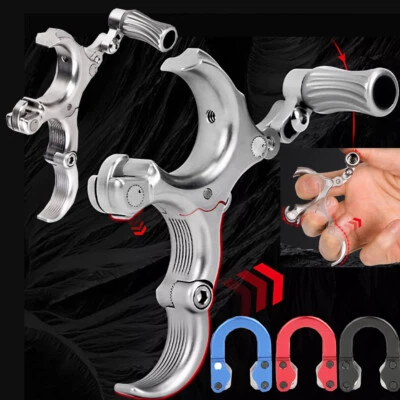 3 4 Finger Grip Thumb Trigger Archery Hunt Carbon Steel Compound Bow Release Aid - Image 1 of 4