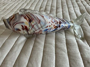 Vintage Mid-Century Retro Art Glass Multicolor Artisan Made Fish Figurine 13”*** - Picture 1 of 13
