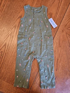 Carters Baby Jungen Strampler Grün Camping Outdoor 12 Monate Neu - Bild 1 von 6