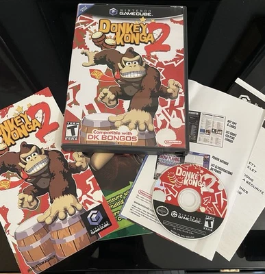 Donkey Konga 2 Nintendo GameCube, 2005 completo en caja original con insertos manuales SIN PROBAR Foto 1 de 4