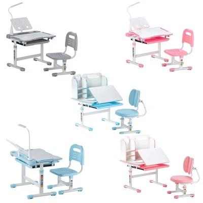 Uimoso Juego de Silla y Escritorio Infantil Lámpara de Mesa Altura Ajustable e Inclinada Escritorio Foto 1 de 2