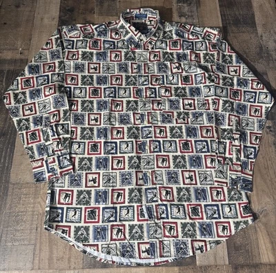 Camisa De Colección Chaps Ralph Lauren Para Hombres Grande Esquí Deportes de Invierno Años 90 Rara Foto 1 de 4