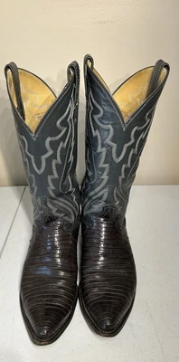 Justin 8327 Hombre 8.5 EE Gris Iguana Lagarto/Gris Oscuro Cuero Vaquero Occidental B Foto 1 de 4