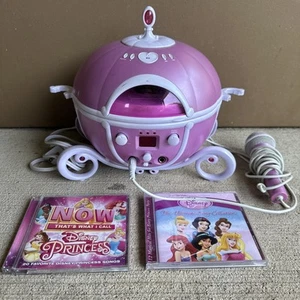 Disney Sing Along Cinderella CD Player Boom Box Pink Microphone & Princess CDs - Picture 1 of 10