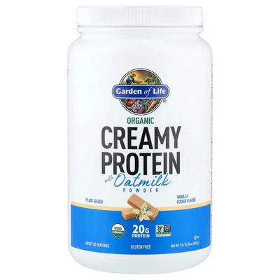 Organic Creamy Protein with Oatmilk Powder, Vanilla Cookie, 1 lb 14.34 oz (860 - Image 1 of 2