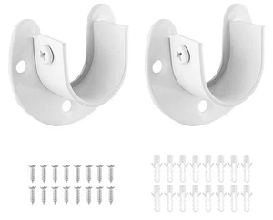 2 Packs Stainless Steel Closet Rod End Supports 1-1/3 Inch Wardrobe Bracket H... - Picture 1 of 7