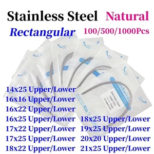 Alambre de arco rectangular natural de acero inoxidable NIti para ortodoncia dental 100 piezas - Imagen 1 de 13