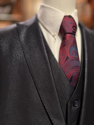 Traje Hombre 3 Piezas Azul 50R 44x34 Giovanni Testi, Manchado Brillante Foto 1 de 4