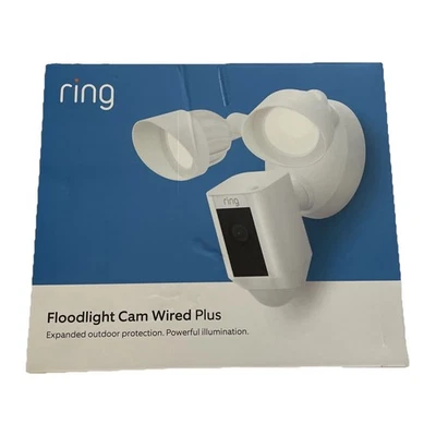 Ring Floodlight Cam Wired Plus Outdoor Security Camera White  - Image 1 of 4