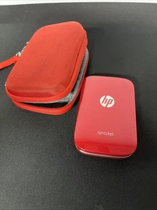 Drukarka zdjęć HP Sprocket Bluetooth czerwona Z3Z93A 80001 z futerałem - Zdjęcie 1 z 4
