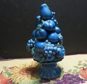 Vintage  BLUE MOOD INDIGO TOPIARY FRUIT CENTERPIECE, INARCO, JAPAN - Picture 1 of 11