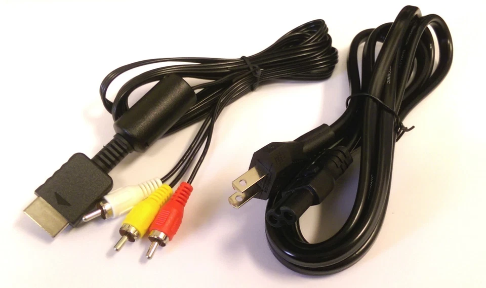 AC Power Cord & AV Cable for PlayStation 1(Original Model) & PlayStation 2(FAT) - Image 1 of 1