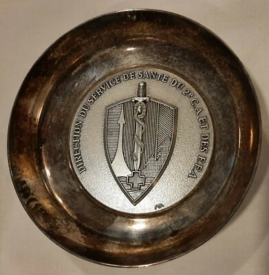 Coupelle Service de Santé 2° CA FFA Allemagne gravé Général Bladé métal argenté - Photo 1/2