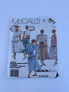 Ruffle Skirt Front Back Yoke Size Med M3077 CUT Pattern Vtg 80s Western Urban - Picture 1 of 2
