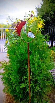 Edelrost Gartenstecker aus Eisen Glas Gartendeko rost Skulpture H149cm 032237CL - Bild 1 von 4