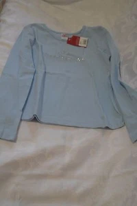 T-SHIRT GIRL 3 M 7/8 YRS BLUE LONG SLEEVE NEW PRINCESS kids - Picture 1 of 2