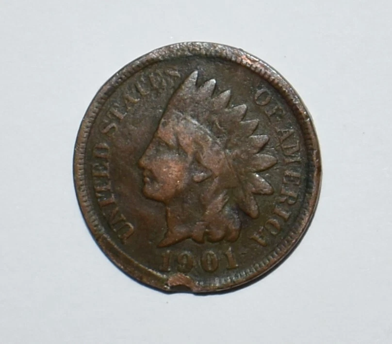 1901 Indian Head Penny Broad Strike, Clip, Missing Bow, Arrows, Mint Error, More - Image 1 of 4