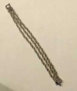 Stainless Steel Two Tone Gold And Silver Triple Rope Bracelet-8” - Picture 1 of 2
