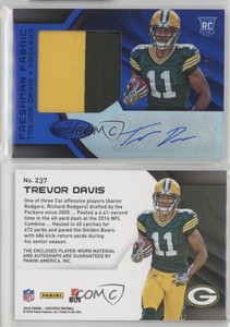 2016 Certified Mirror Blue /50 Trevor Davis #237 Rookie Auto RC
